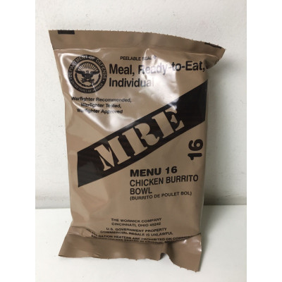 USA RAÇÃO MRE MENU 16 - Burrito de Frango